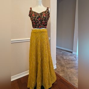 Elegant Yellow and Black Lehenga